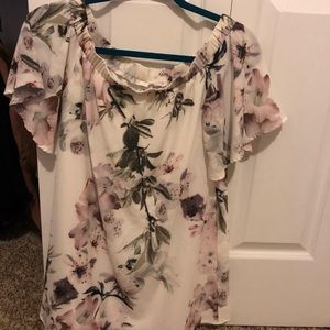 White flower dress from Lulu’s